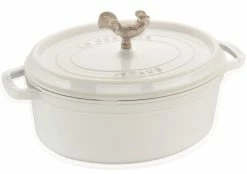 Staub 5.75 Qt. Oval Coq Au Vin Cocotte/Dutch Oven | White