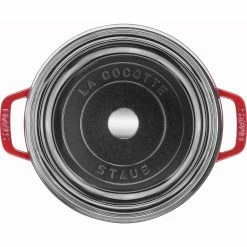 Staub 4 Qt. Round Cocotte/Dutch Oven With Glass Lid | Cherry Red -Cookware Sets Sales 2023 11412406 2