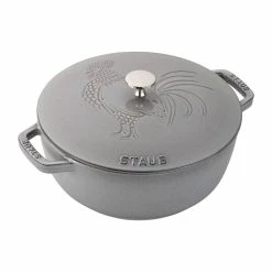 Staub 3.75 Qt. Essential French Oven With Rooster Lid | Graphite Grey