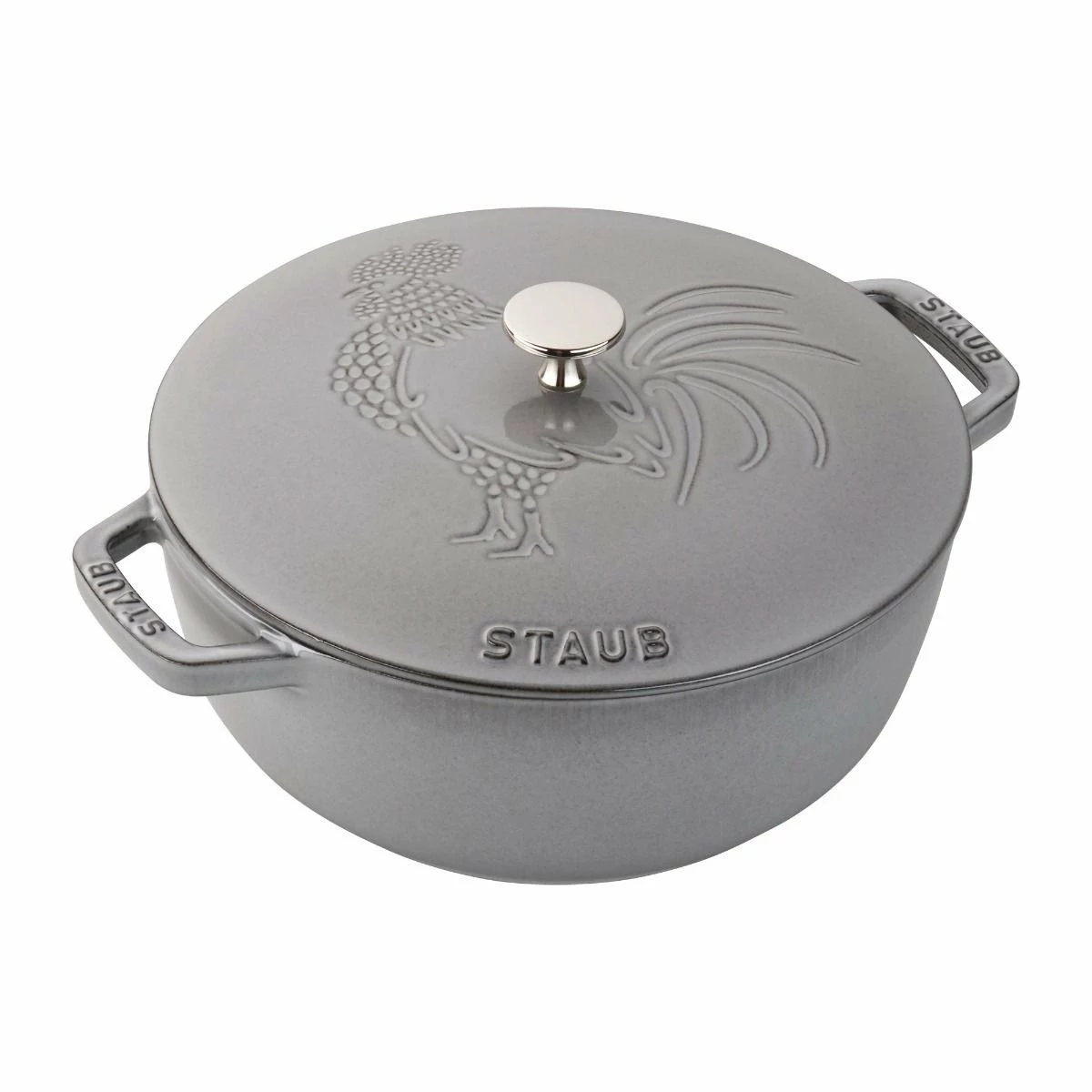 Staub 3.75 Qt. Essential French Oven With Rooster Lid | Graphite Grey 1 Staub 3.75 Qt. Essential French Oven With Rooster Lid | Graphite Grey