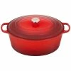 Le Creuset 15.5 Qt. Oval Signature Dutch Oven With Stainless Steel Knob | Cerise/Cherry Red