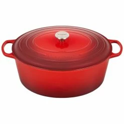 Le Creuset 15.5 Qt. Oval Signature Dutch Oven With Stainless Steel Knob | Cerise/Cherry Red