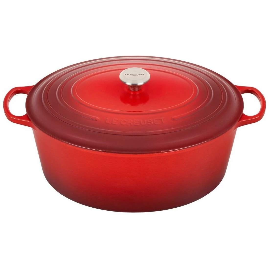 Le Creuset 15.5 Qt. Oval Signature Dutch Oven With Stainless Steel Knob | Cerise/Cherry Red 1 Le Creuset 15.5 Qt. Oval Signature Dutch Oven With Stainless Steel Knob | Cerise/Cherry Red