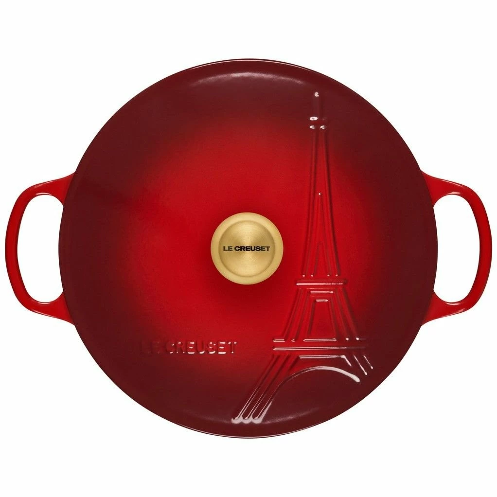 Le Creuset 3.5Qt Signature Braiser Eiffel Tower Collection | Cerise 2 Le Creuset 3.5Qt Signature Braiser Eiffel Tower Collection | Cerise - Image 2
