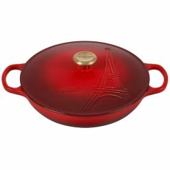 Le Creuset 3.5Qt Signature Braiser Eiffel Tower Collection | Cerise