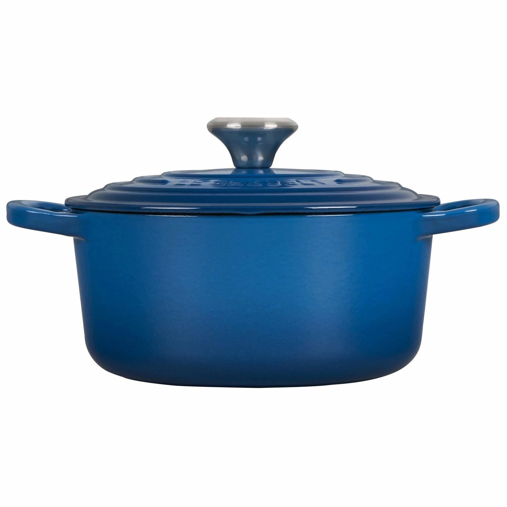 Le Creuset 2 Qt. Round Signature Cast Iron Dutch Oven With Stainless Steel Knob | Marseille Blue 2 Le Creuset 2 Qt. Round Signature Cast Iron Dutch Oven With Stainless Steel Knob | Marseille Blue - Image 2