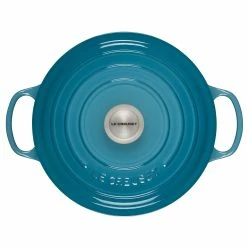 Le Creuset 5.5 Qt. Round Signature Cast Iron Dutch Oven With Stainless Steel Knob | Caribbean Blue 10 Le Creuset 5.5 Qt. Round Signature Cast Iron Dutch Oven With Stainless Steel Knob | Caribbean Blue -Cookware Sets Sales 2023 2617ss c