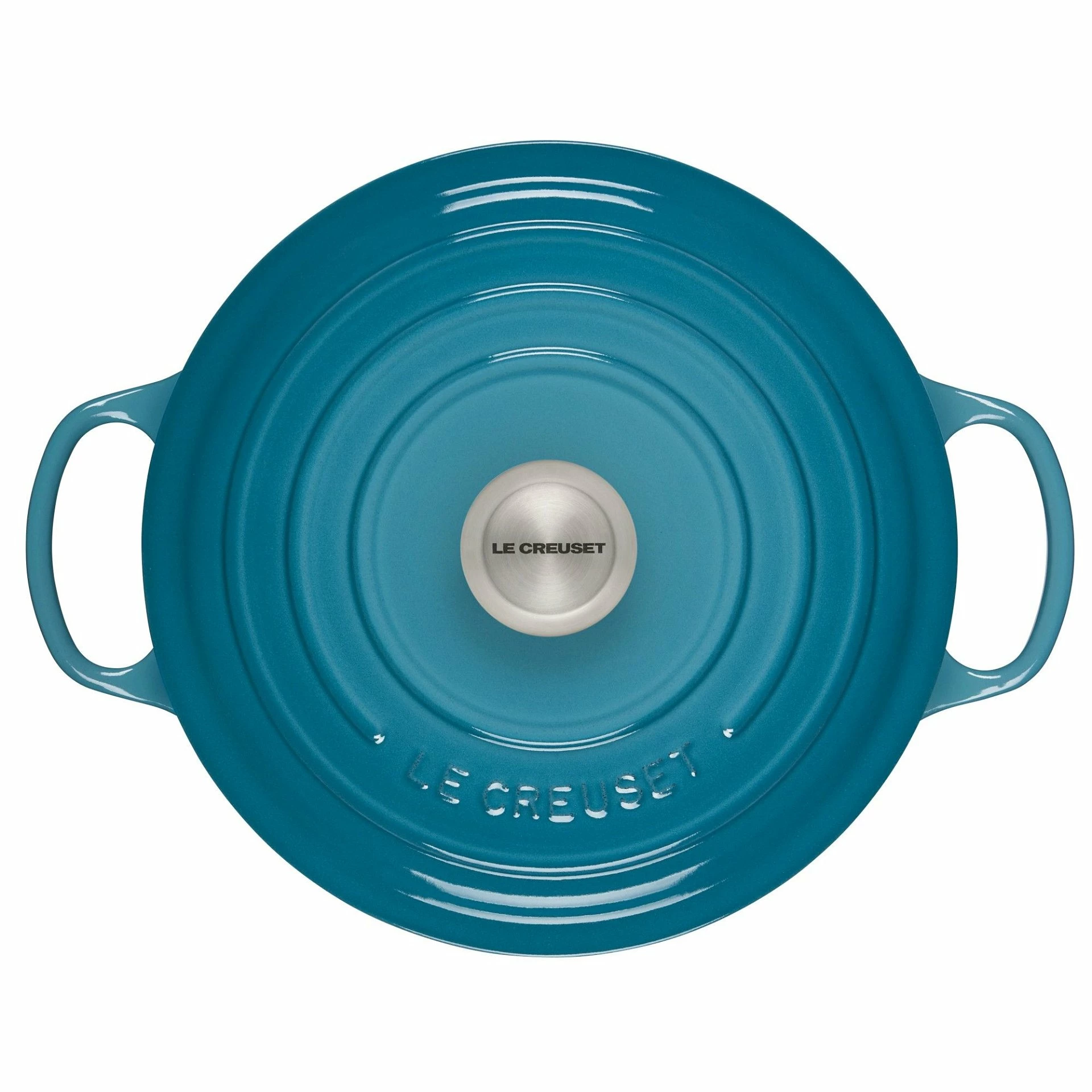 Le Creuset 5.5 Qt. Round Signature Cast Iron Dutch Oven With Stainless Steel Knob | Caribbean Blue 3 Le Creuset 5.5 Qt. Round Signature Cast Iron Dutch Oven With Stainless Steel Knob | Caribbean Blue - Image 3