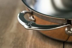 Hestan CopperBond Induction Cookware 5 Qt Covered Essential Pan With Helper Handle