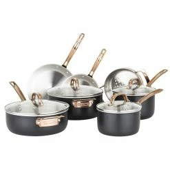 Viking 3 Ply Stainless 11-Piece Cookware Set | Black & Copper