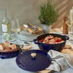 Staub 3.75 Qt Essential French Oven With Lilly Lid | Dark Blue -Cookware Sets Sales 2023 424422873