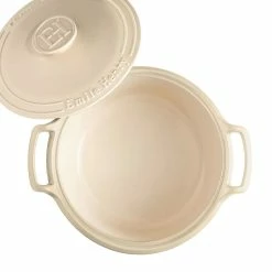 Emile Henry 6-Quart Sublime Stewpot | Creme -Cookware Sets Sales 2023 554760 sublime dutch oven top open