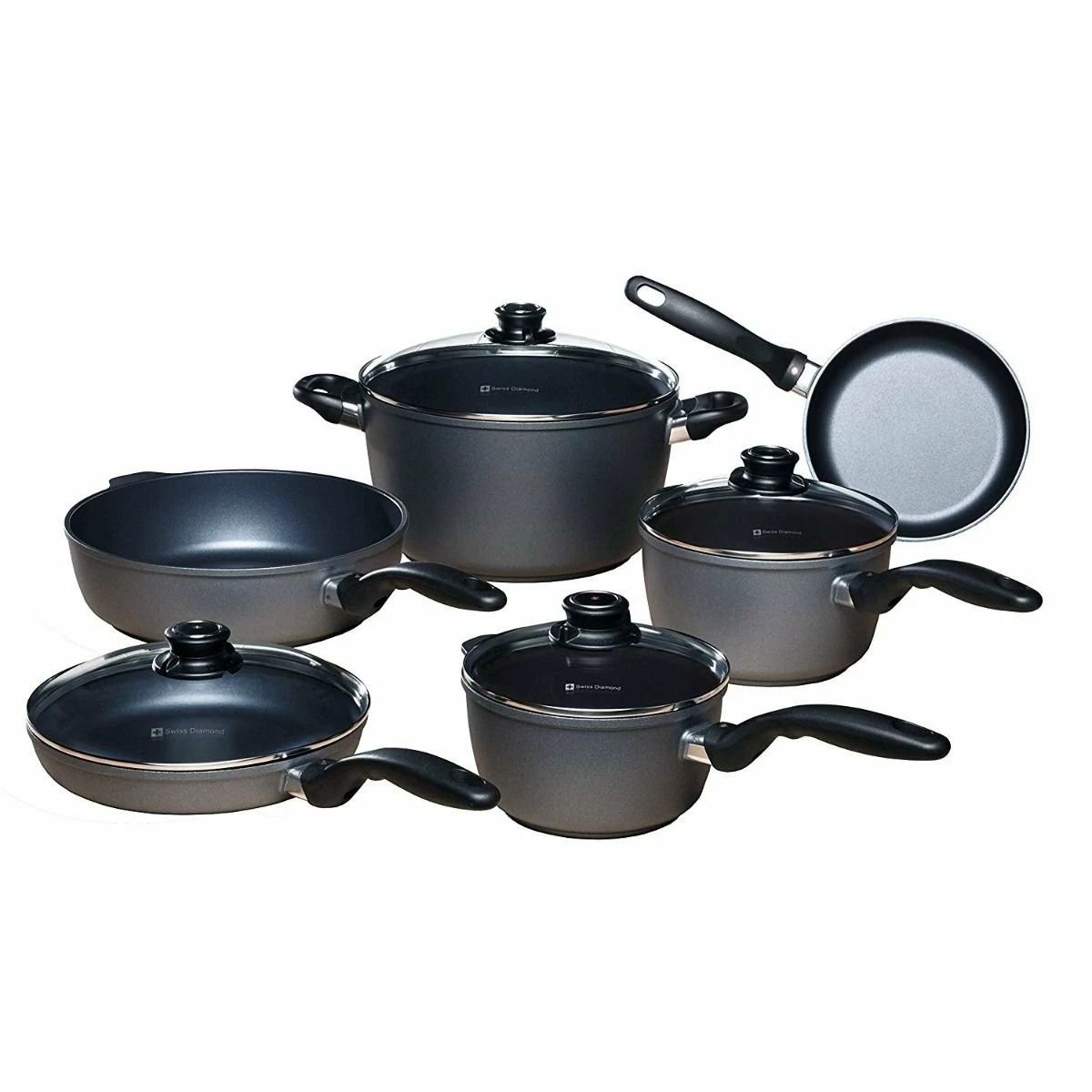 Swiss Diamond | HD Nonstick 10-Piece Cookware Set 1 Swiss Diamond | HD Nonstick 10-Piece Cookware Set