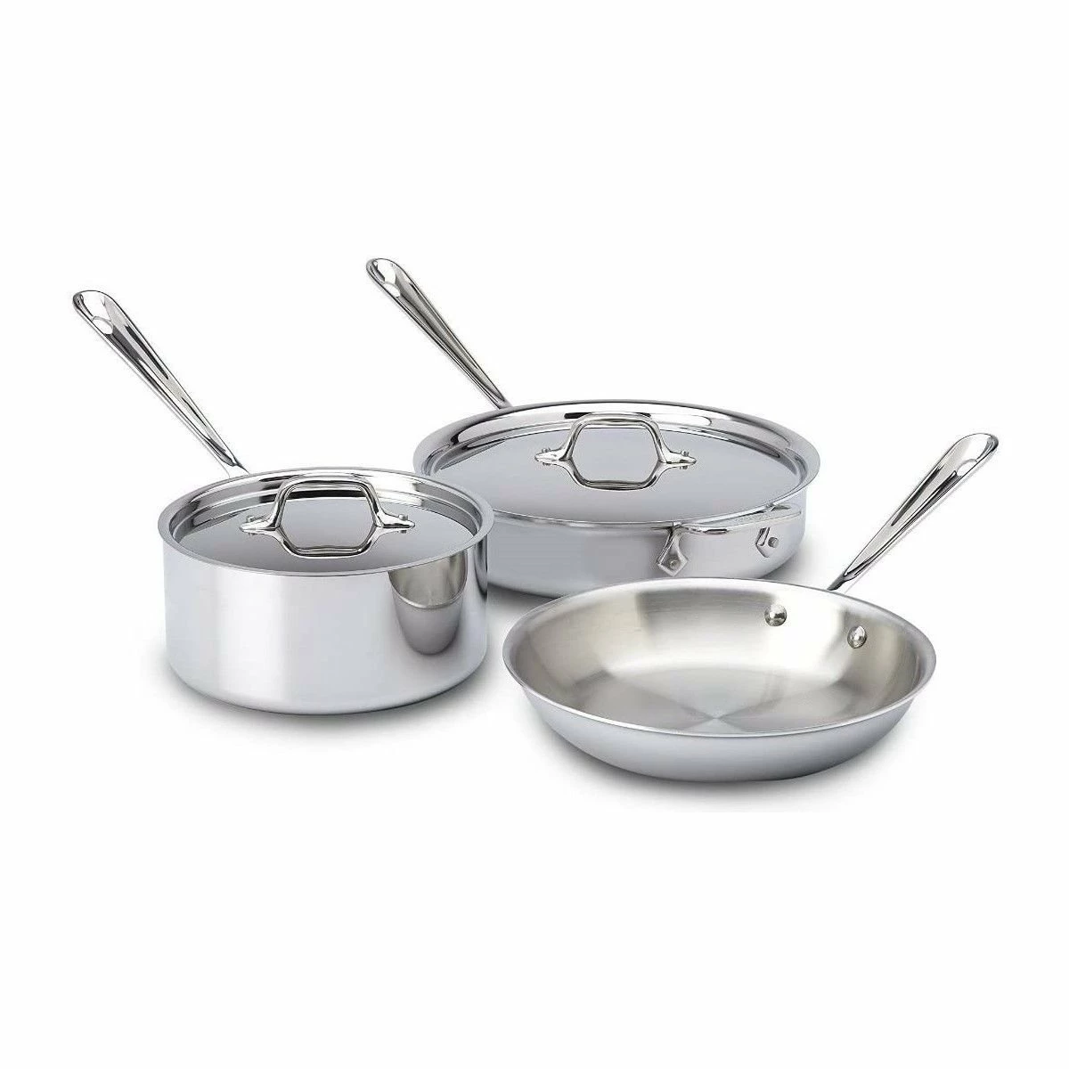 All-Clad D3 Stainless Steel Starter Cookware Set | 5-Piece 1 All-Clad D3 Stainless Steel Starter Cookware Set | 5-Piece
