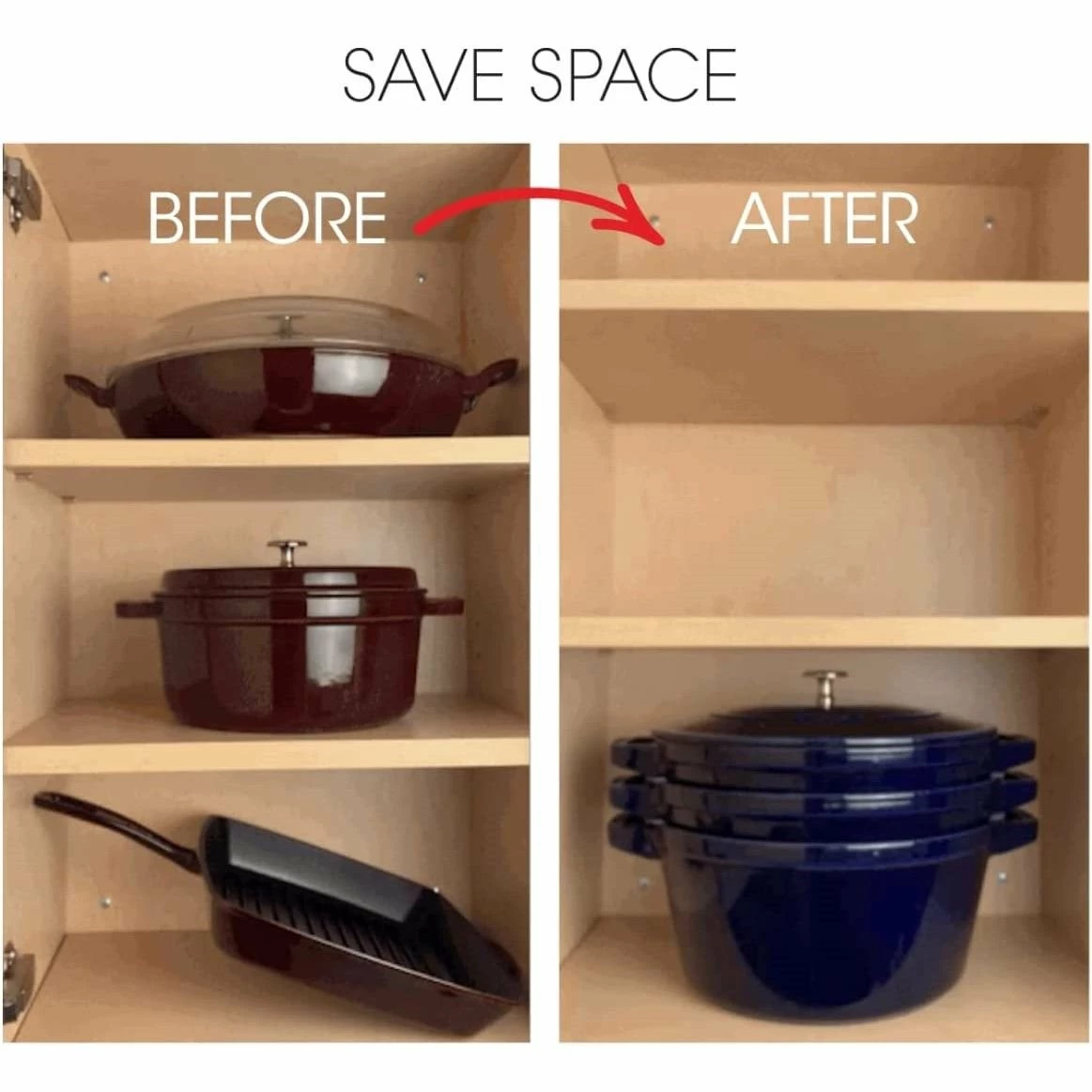 Staub Stackable Cocotte, Braiser, And Grill Pan With Lid | Black 14 Staub Stackable Cocotte, Braiser, And Grill Pan With Lid | Black - Image 14