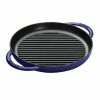 Staub 10" Cast Iron Pure Grill Pan | Dark Blue