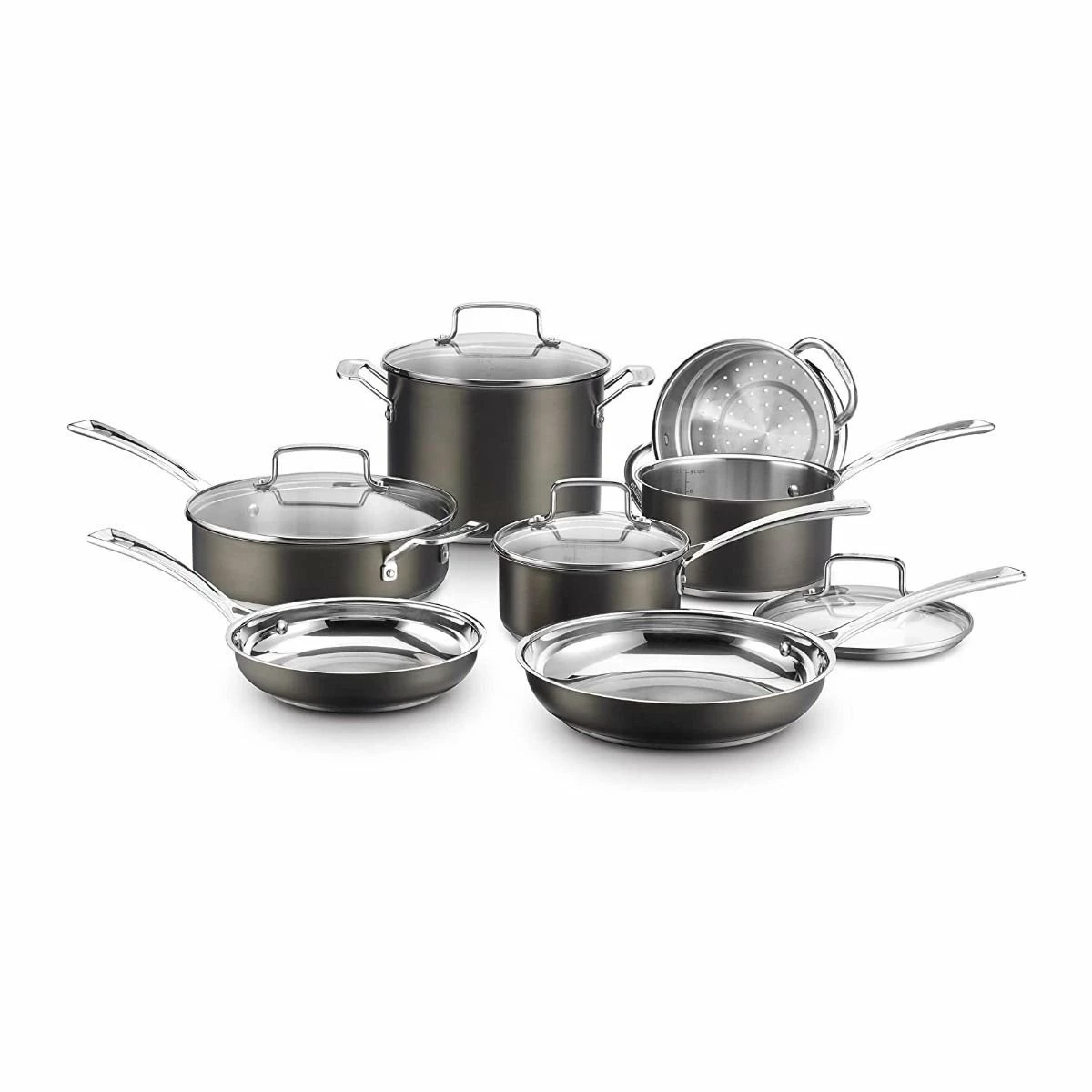 Cuisinart 11-Piece Black Stainless Cookware Set 1 Cuisinart 11-Piece Black Stainless Cookware Set