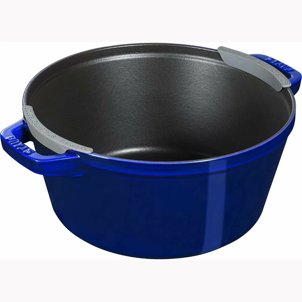 Staub Stackable Cocotte, Braiser, And Grill Pan With Lid | Dark Blue 3 Staub Stackable Cocotte, Braiser, And Grill Pan With Lid | Dark Blue - Image 3
