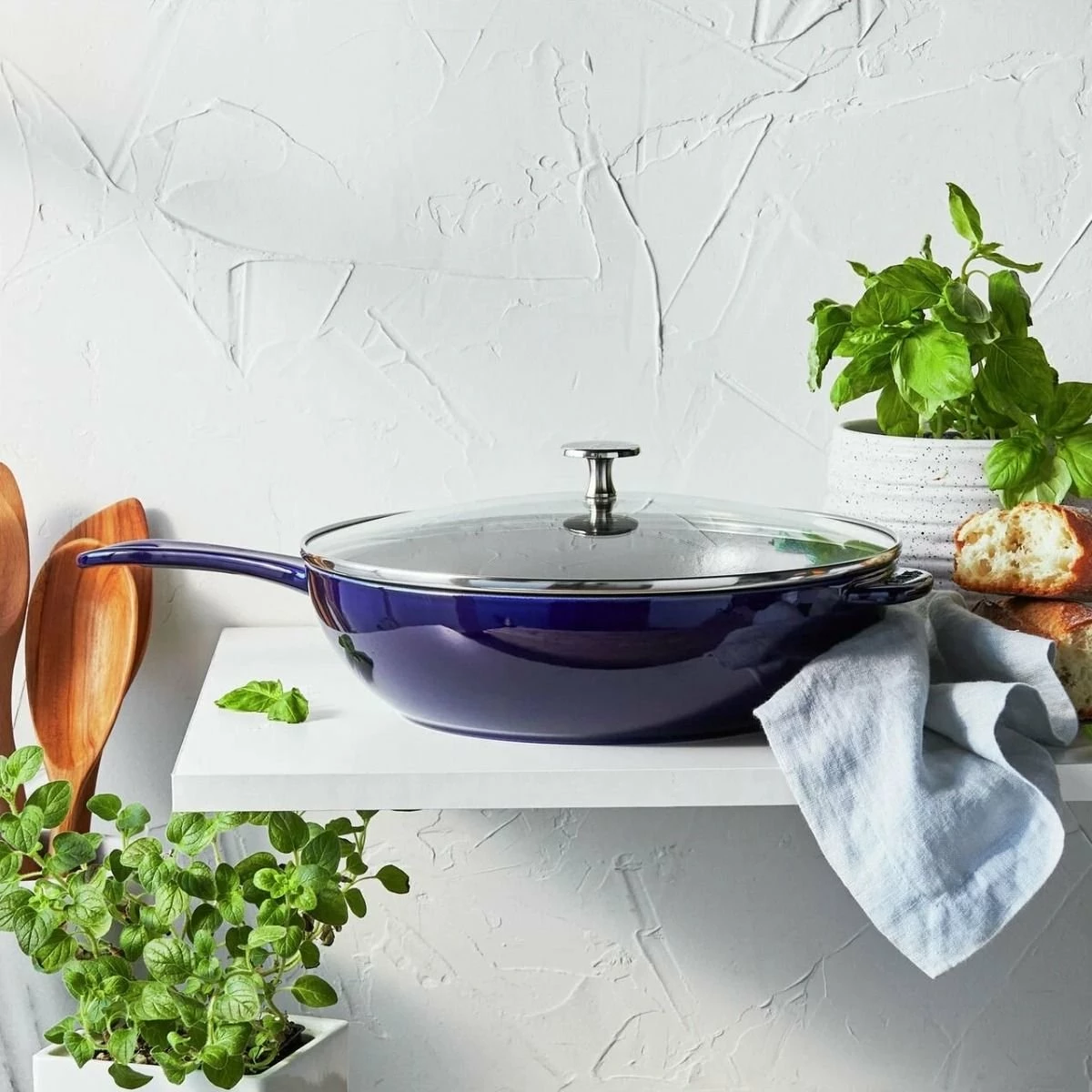 Staub 2.9 Qt Cast Iron Daily Pan | Dark Blue 5 Staub 2.9 Qt Cast Iron Daily Pan | Dark Blue - Image 5