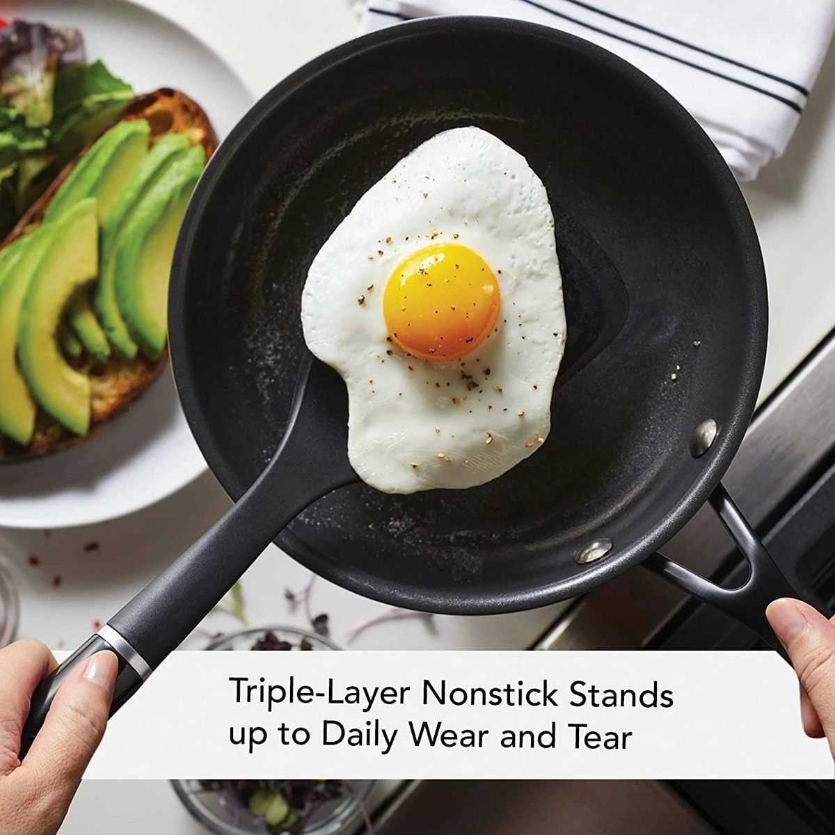 KitchenAid Non-Electrics KitchenAid 8.25" Stainless Steel 5-Ply Fry Pan | Nonstick 4 KitchenAid Non-Electrics KitchenAid 8.25" Stainless Steel 5-Ply Fry Pan | Nonstick - Image 4