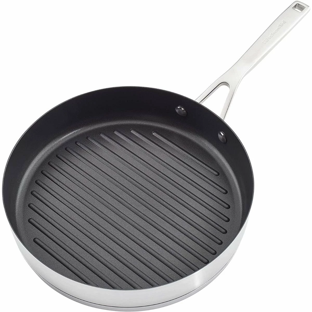 KitchenAid Non-Electrics KitchenAid 10.25" Stainless Steel 3-Ply Round Grill Pan | Nonstick 1 KitchenAid Non-Electrics KitchenAid 10.25" Stainless Steel 3-Ply Round Grill Pan | Nonstick
