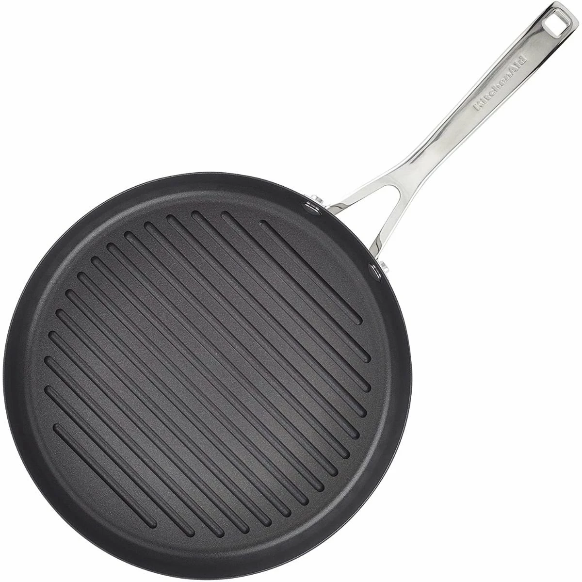 KitchenAid Non-Electrics KitchenAid 10.25" Stainless Steel 3-Ply Round Grill Pan | Nonstick 2 KitchenAid Non-Electrics KitchenAid 10.25" Stainless Steel 3-Ply Round Grill Pan | Nonstick - Image 2