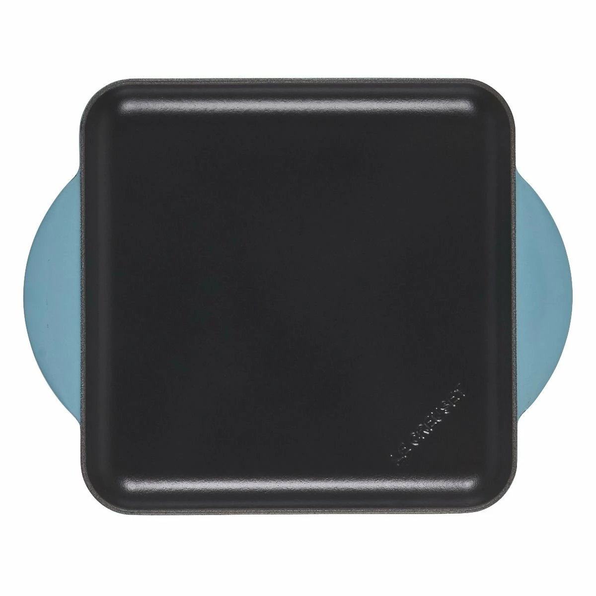 Le Creuset 9.5" Square Signature Enameled Cast Iron Griddle Pan | Caribbean Blue 2 Le Creuset 9.5" Square Signature Enameled Cast Iron Griddle Pan | Caribbean Blue - Image 2