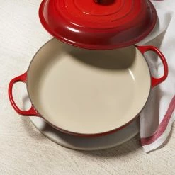 Le Creuset 3.5 Qt. Signature Enameled Cast Iron Braiser With Stainless Steel Knob | Cerise/Cherry Red -Cookware Sets Sales 2023 cer4