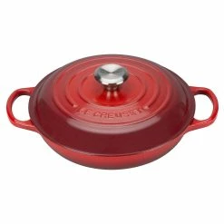 Le Creuset 2.25 Qt. Signature Enameled Cast Iron Braiser With Stainless Steel Knob | Cerise/Cherry Red