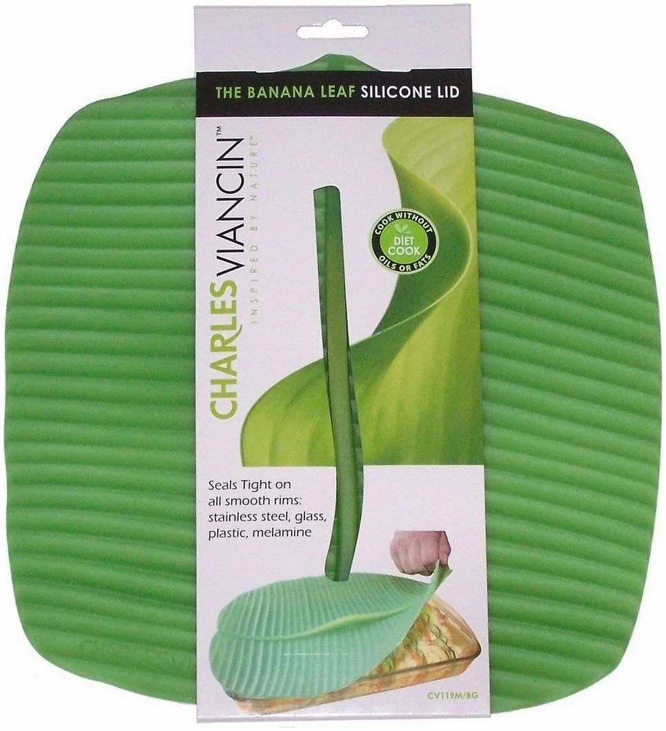 Charles Viancin Silicone Banana Leaf Baking Lid - Square, 10" X 10" 2 Charles Viancin Silicone Banana Leaf Baking Lid - Square, 10" X 10" - Image 2