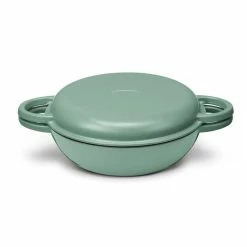 Cuisinart Chef's Classic Enameled Cast Iron 2-in-1 Multipurpose Set | Sage Green -Cookware Sets Sales 2023 ci5528 2sg lidon