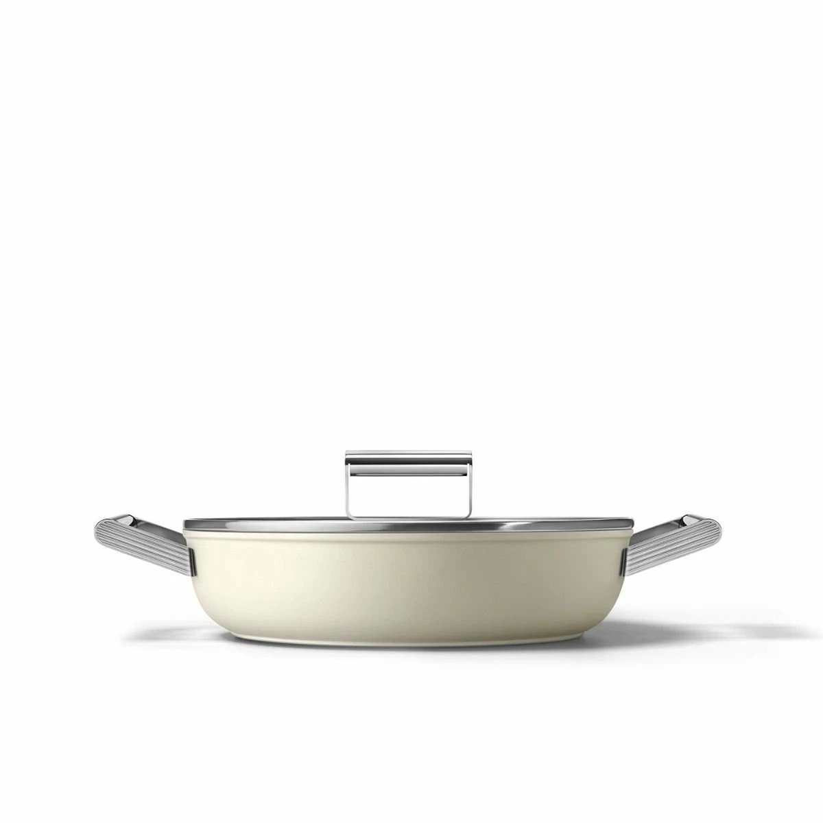 SMEG 4 Qt. Nonstick Deep Pan With Lid | Cream 1 SMEG 4 Qt. Nonstick Deep Pan With Lid | Cream