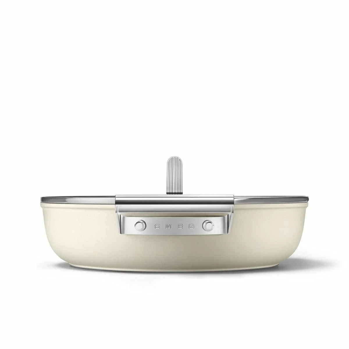 SMEG 4 Qt. Nonstick Deep Pan With Lid | Cream 3 SMEG 4 Qt. Nonstick Deep Pan With Lid | Cream - Image 3