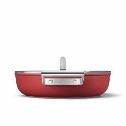 SMEG 4 Qt. Nonstick Deep Pan With Lid | Red -Cookware Sets Sales 2023 ckfd2811rdm 5