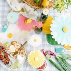 Charles Viancin Silicone Lid | 11" Daisy (Aqua With White) -Cookware Sets Sales 2023 daisy life 4