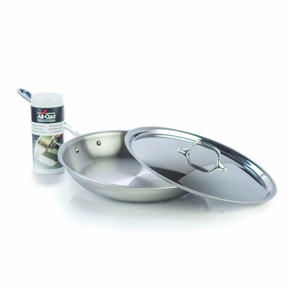 All-Clad D3 Stainless Steel 12.5" Fry Pan + Cleaner 1 All-Clad D3 Stainless Steel 12.5" Fry Pan + Cleaner
