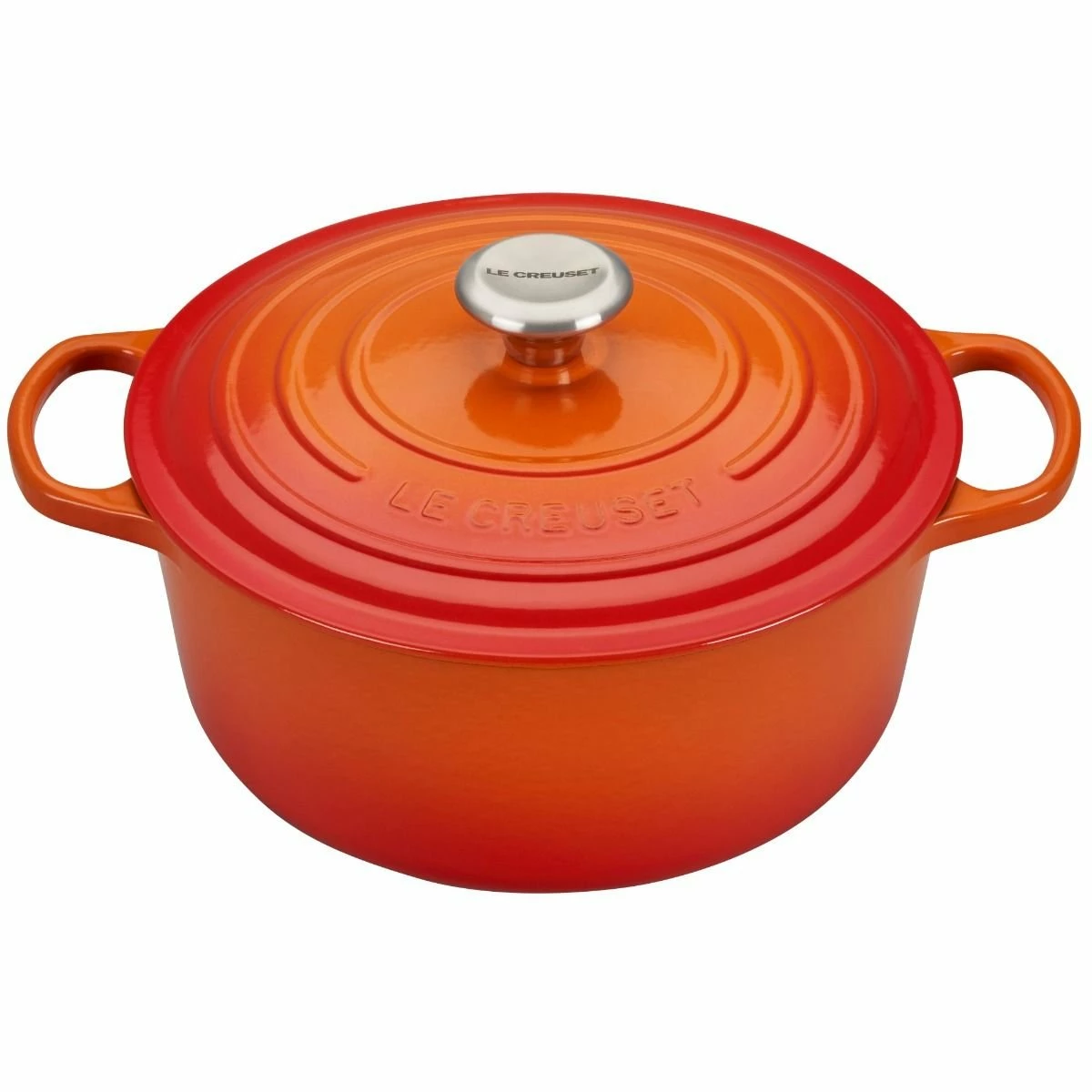 Le Creuset 5-Piece Signature Cookware Set With Stainless Steel Knobs | Flame Orange 4 Le Creuset 5-Piece Signature Cookware Set With Stainless Steel Knobs | Flame Orange - Image 4