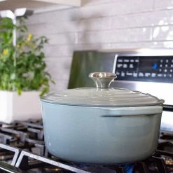 Le Creuset 4.5 Qt. Round Signature Dutch Oven With Stainless Steel Knob | Sea Salt -Cookware Sets Sales 2023 gift guide images smaller 0060 gift guides 2022 2602