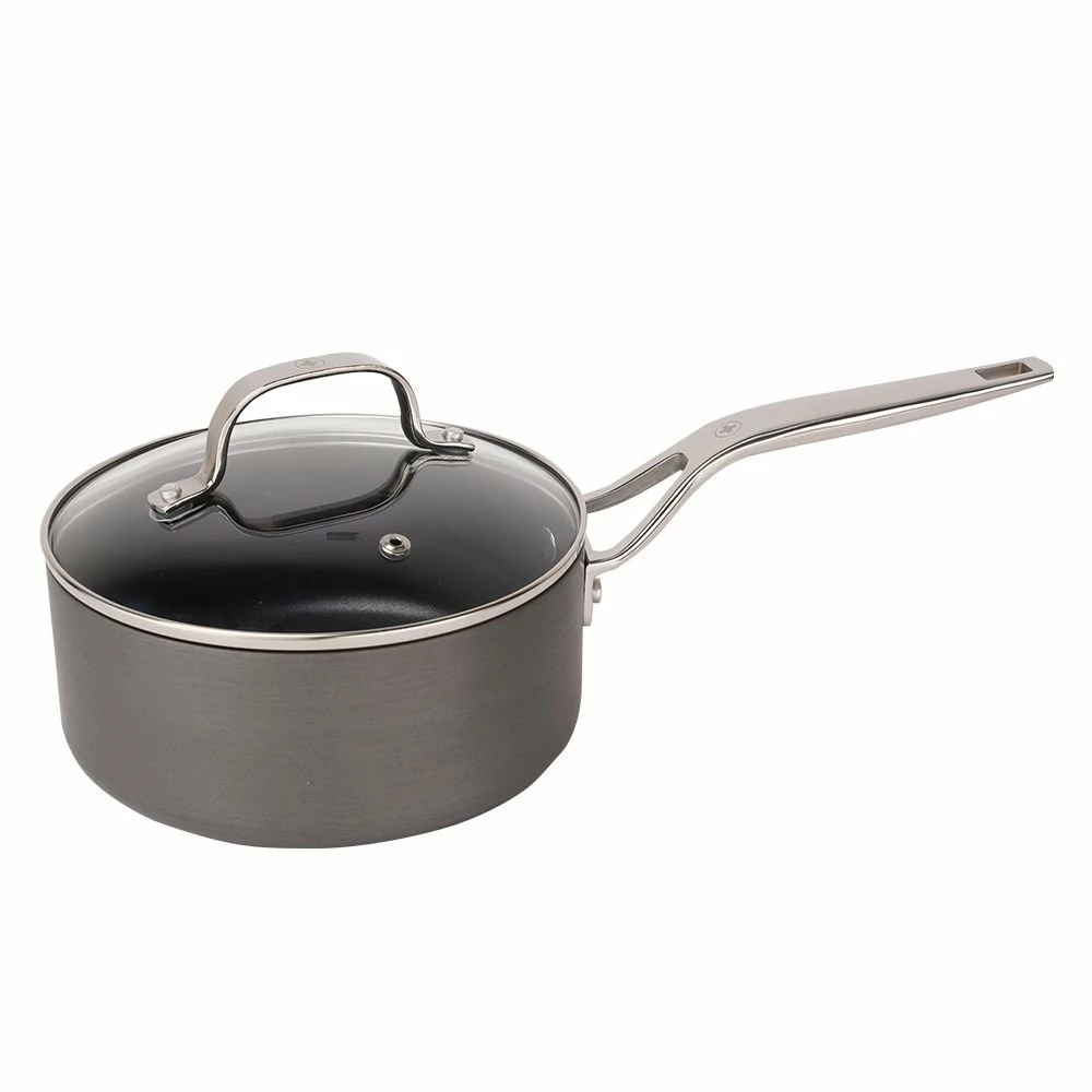 Swiss Diamond | Hard Anodized Induction 2-Quart Nonstick Saucepan With Glass Lid 1 Swiss Diamond | Hard Anodized Induction 2-Quart Nonstick Saucepan With Glass Lid