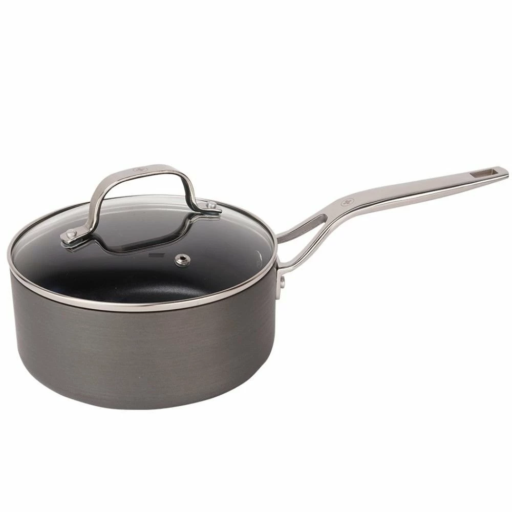 Swiss Diamond | Hard Anodized Induction 3-Quart Nonstick Saucepan With Glass Lid 1 Swiss Diamond | Hard Anodized Induction 3-Quart Nonstick Saucepan With Glass Lid