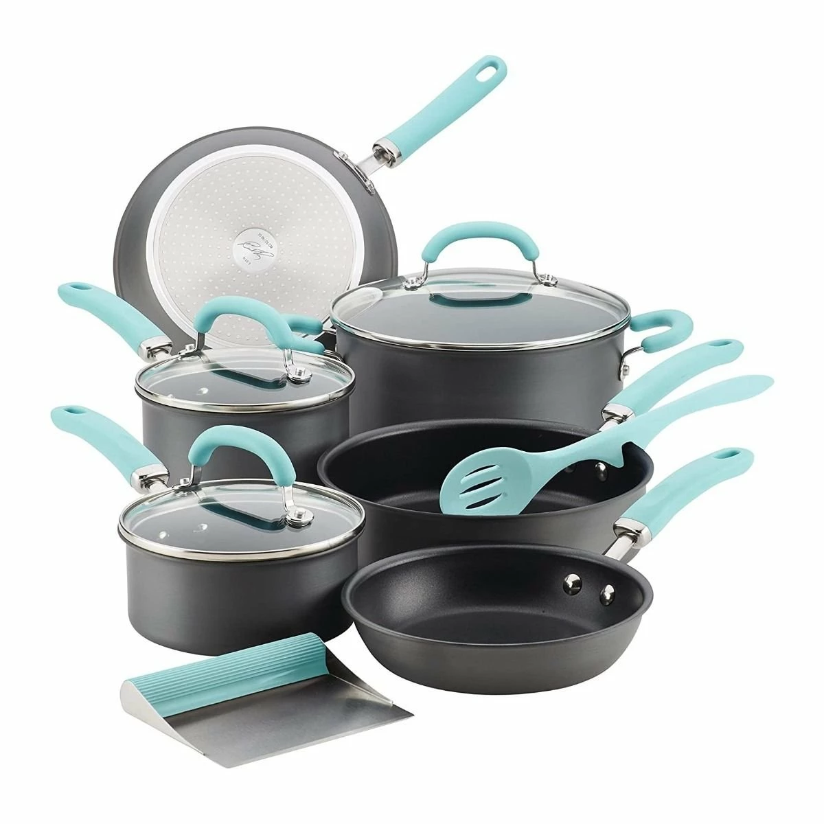 Rachael Ray 11-Piece Hard Anodized Cookware Set | Light Blue 1 Rachael Ray 11-Piece Hard Anodized Cookware Set | Light Blue