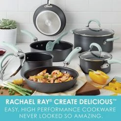 Rachael Ray 11-Piece Hard Anodized Cookware Set | Light Blue 13 Rachael Ray 11-Piece Hard Anodized Cookware Set | Light Blue -Cookware Sets Sales 2023 hardblue2