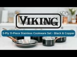 Viking 3 Ply Stainless 11-Piece Cookware Set | Black & Copper -Cookware Sets Sales 2023 hqdefault 55 36