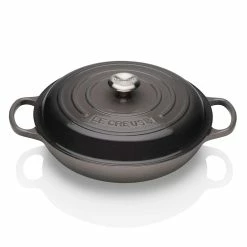 Le Creuset 2.25 Qt. Signature Enameled Cast Iron Braiser With Stainless Steel Knob | Oyster Grey