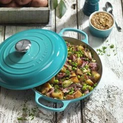 Le Creuset 2.25 Qt. Signature Enameled Cast Iron Braiser With Stainless Steel Knob | Caribbean Blue -Cookware Sets Sales 2023 lifecar1