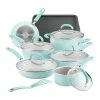 Rachael Ray 13-Piece Enameled Cookware Set | Light Blue Shimmer