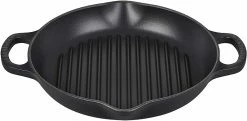 Le Creuset 9.75" Deep Round Signature Grill Pan | Licorice
