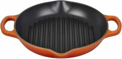 Le Creuset 9.75" Deep Round Signature Grill Pan | Flame Orange