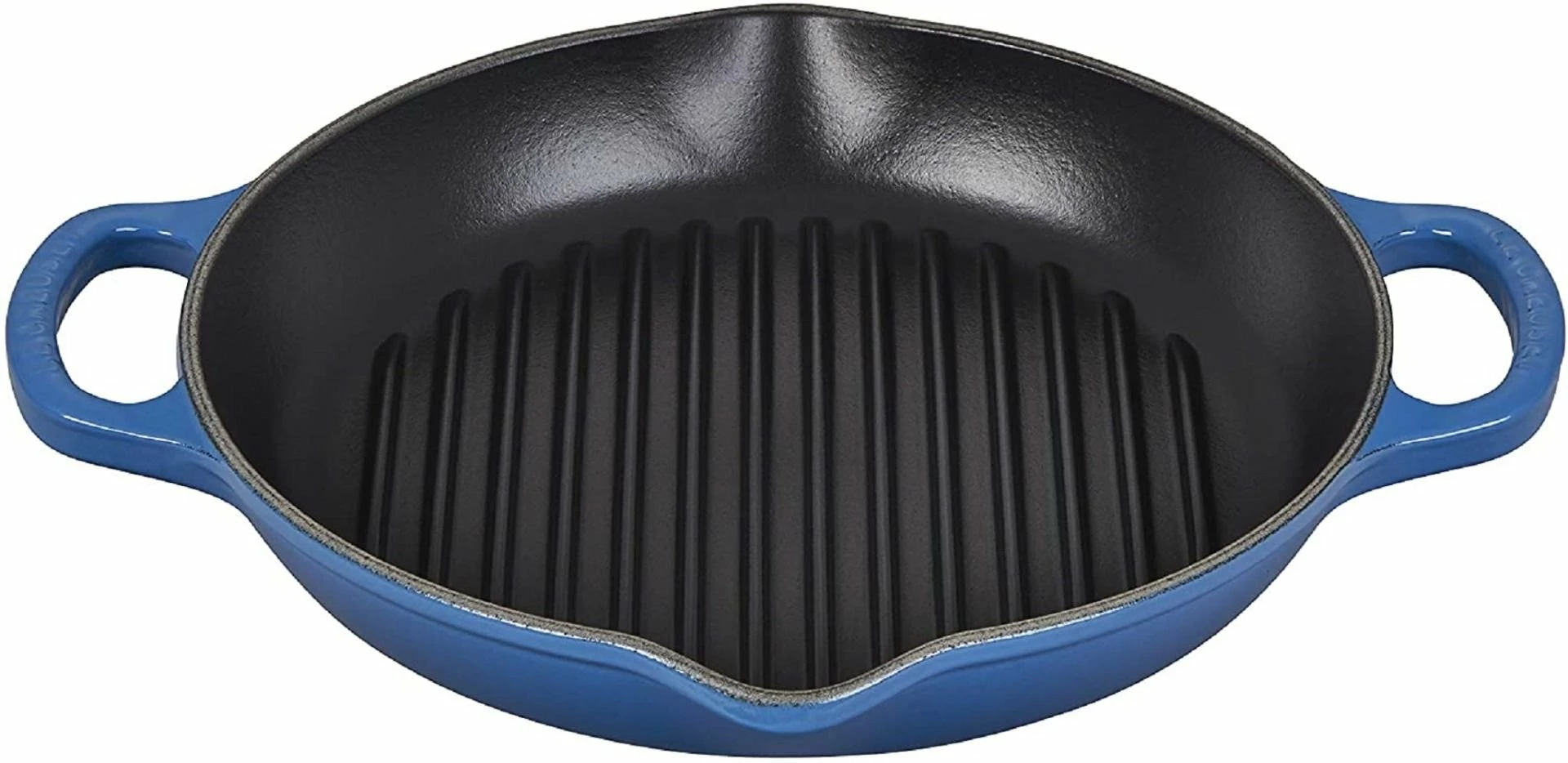 Le Creuset 9.75" Deep Round Signature Grill Pan | Marseille Blue 1 Le Creuset 9.75" Deep Round Signature Grill Pan | Marseille Blue