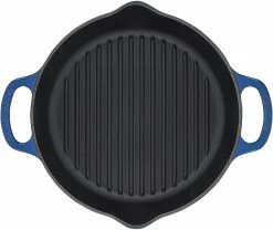 Le Creuset 9.75" Deep Round Signature Grill Pan | Marseille Blue 5 Le Creuset 9.75" Deep Round Signature Grill Pan | Marseille Blue -Cookware Sets Sales 2023 ls2020 2559 top view